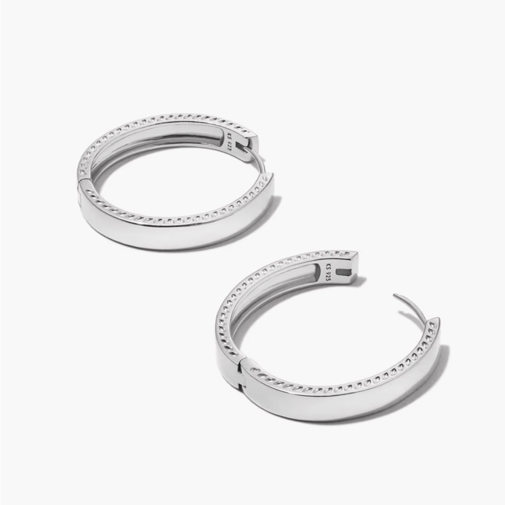 KENDRA SCOTT Sterling Silver Flat Hoop Earrings